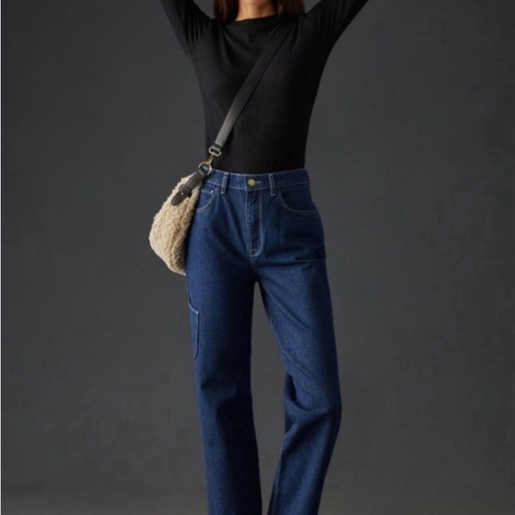 New! Anthropologie Triarchy Ms. Kileo High-Rise Baggy Cargo Jeans - Picture 8 of 8